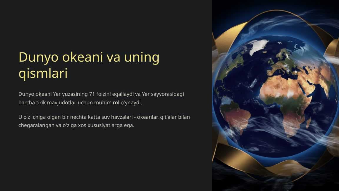 Dunyo okeani va uning qismlari