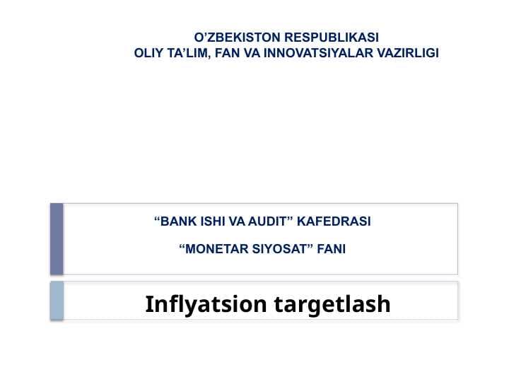 Inflyatsion targetlash