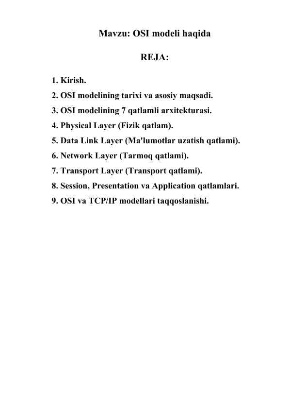 OSI modeli