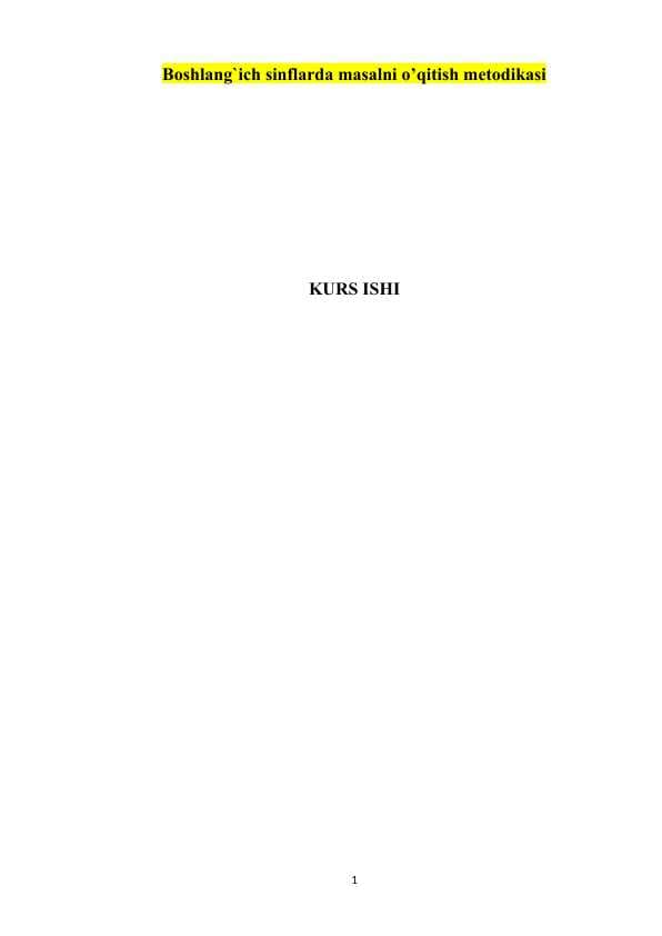 Boshlang`ich sinflarda masalni o’qitish metodikasi  K.docx
