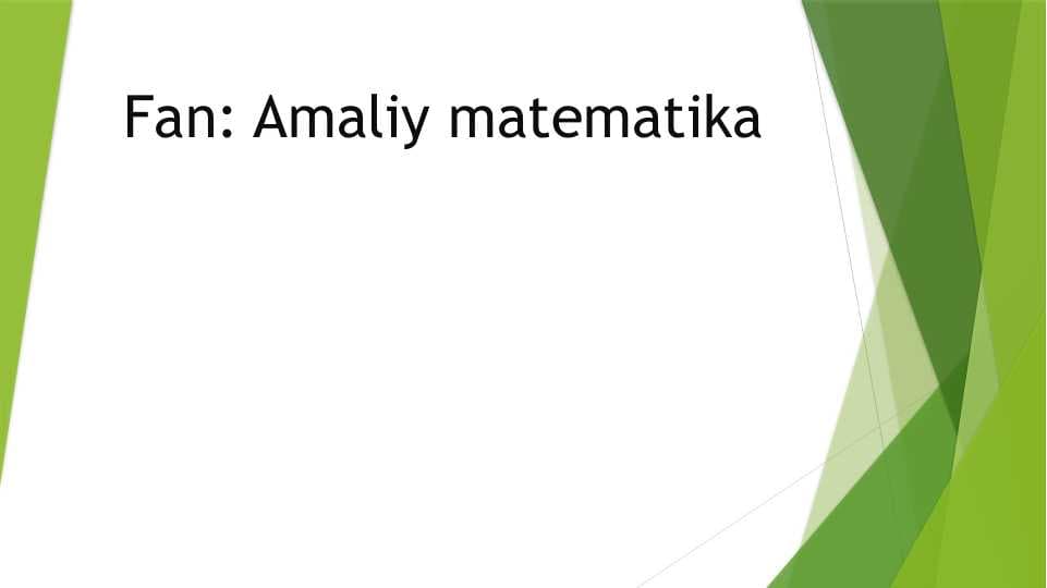 Amaliy matematika