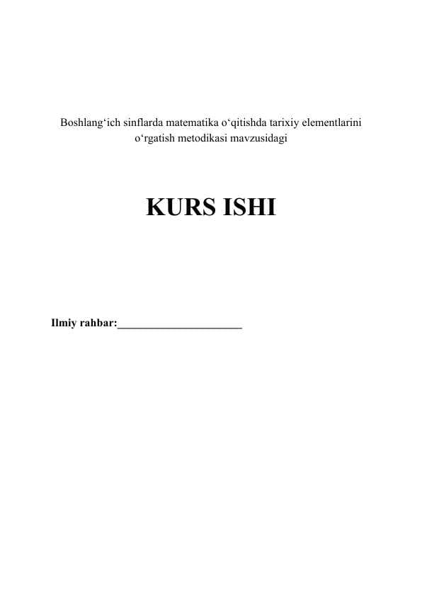 Kurs ishi