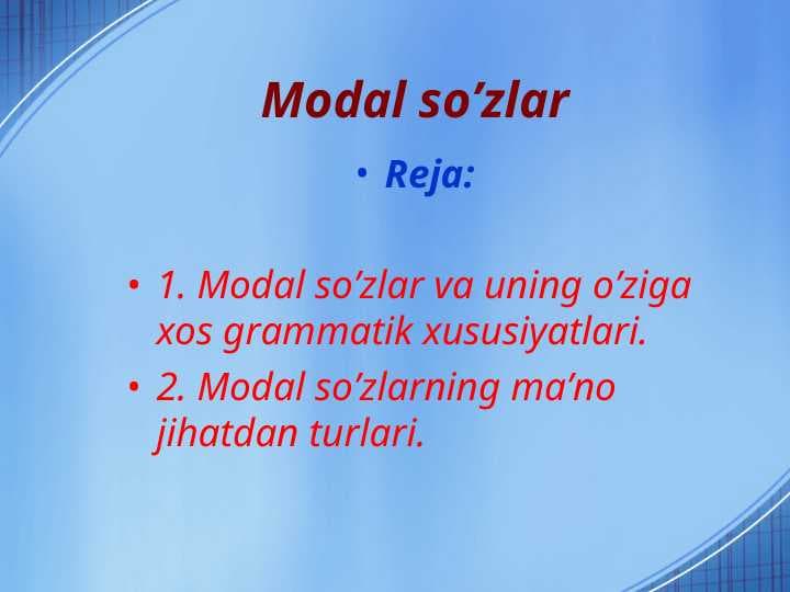 Modal so’zlar