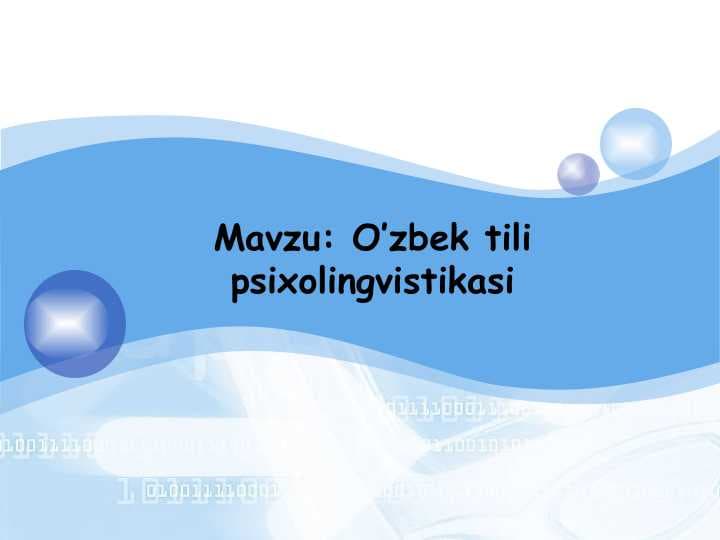 O’zbek tili psixolingvistikasi