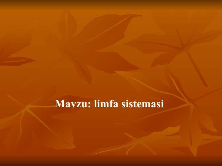 limfa sistemasi