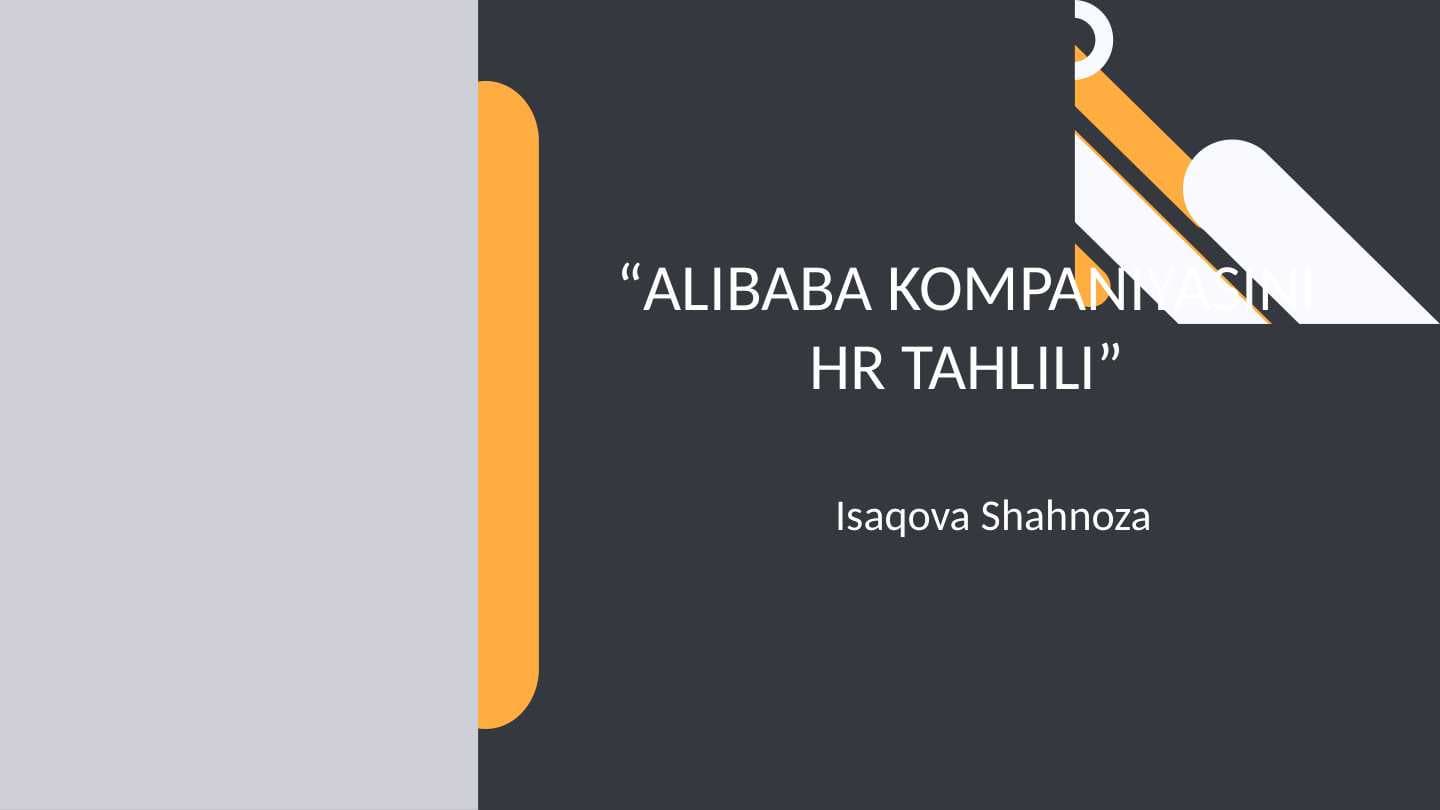 ALIBABA KOMPANIYASINI HR TAHLILI