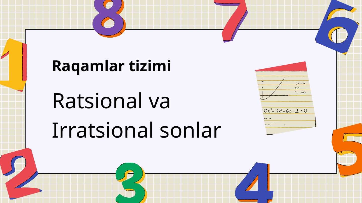 Ratsional va Irratsional sonlar