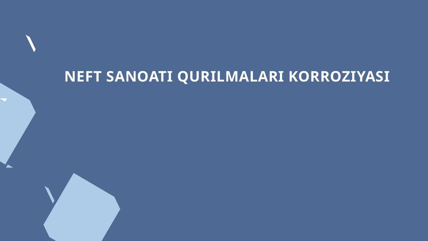 NEFT SANOATI QURILMALARI KORROZIYASI