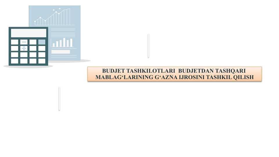 BUDJET TASHKILOTLARI  BUDJETDAN TASHQARI  MABLAG‘LARINING G‘AZNA IJROSINI TASHKIL QILISH