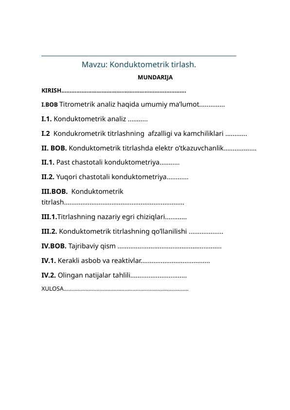 Konduktometrik tirlash