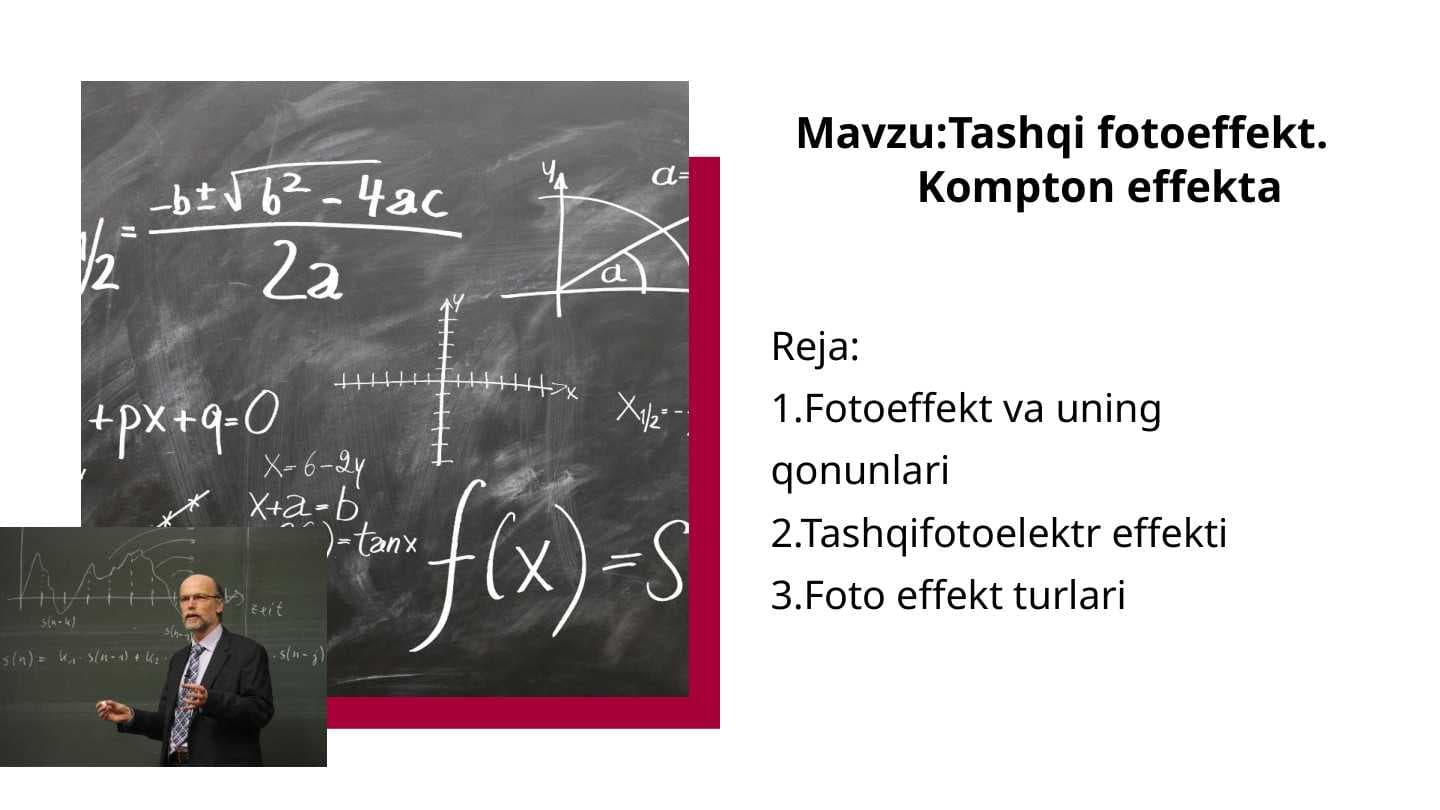 Tashqi fotoeffekt. Kompton effekta