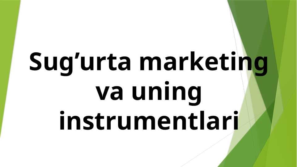 sug'urtada marketing