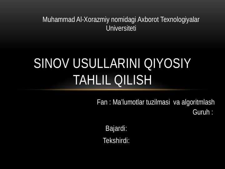 ppt Malumotlar tuzilmasi va a