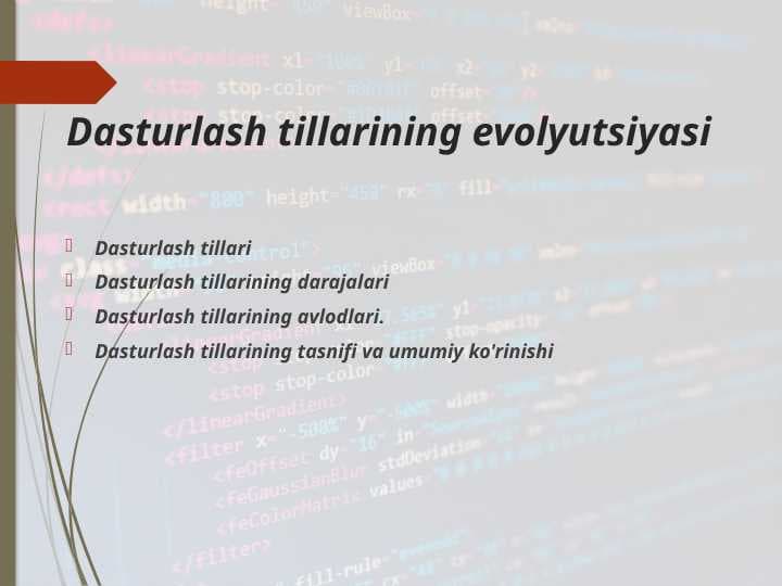 Dasturlash tillarining evolyutsiyasi