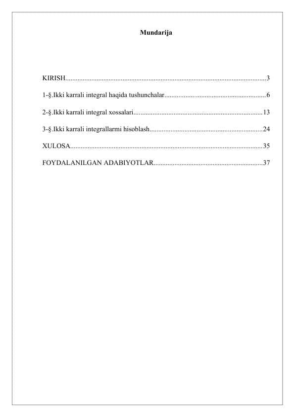 Ikki karrali integrallar