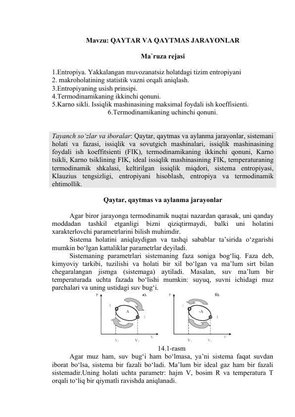 QAYTAR VA QAYTMAS JARAYONLAR