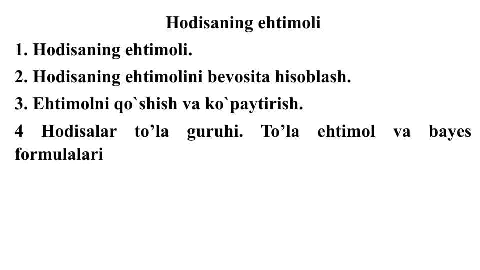 Hodisaning ehtimoli