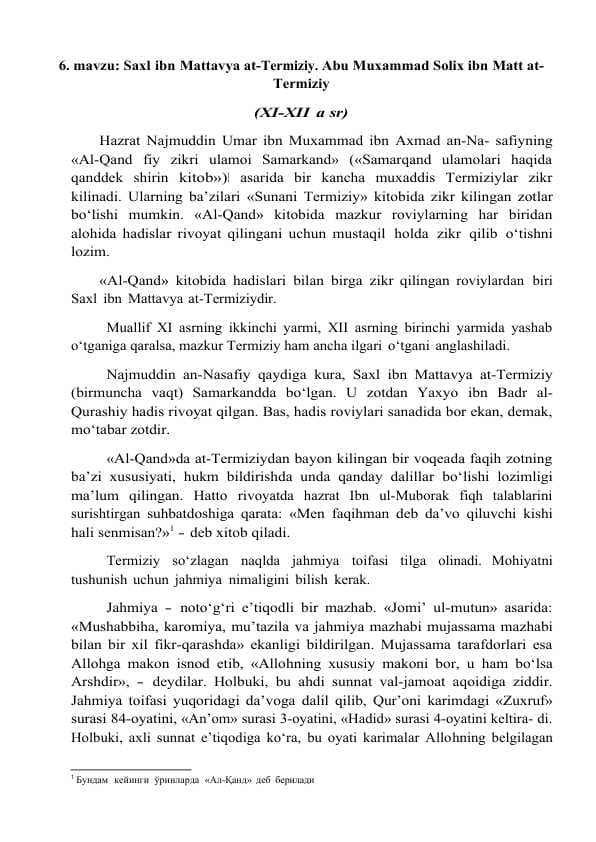 Saxl ibn Mattavya at-Termiziy. Abu Muxammad Solix ibn Matt at-Termiziy