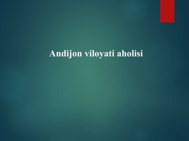 Andijon viloyati aholisi