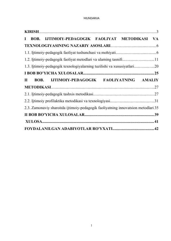 IJTIMOIY-PEDAGOGIK FAOLIYAT METODIKASI VA TEXNOLOGIYASI