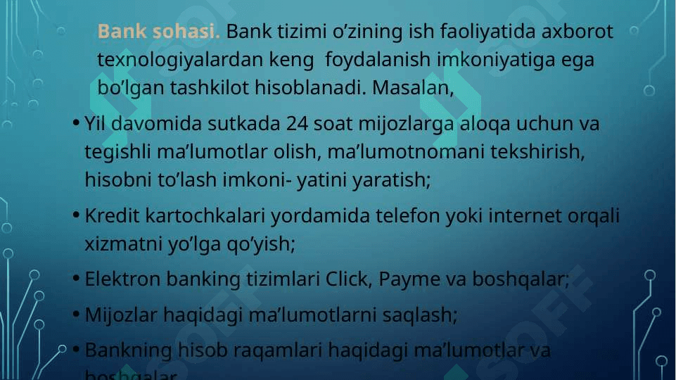 TELEKOMMUNIKATSIYA VA AXBOROT TIZIMLARINING ZAMONAVIY IQTISODIYOTDAGI O’RNI.