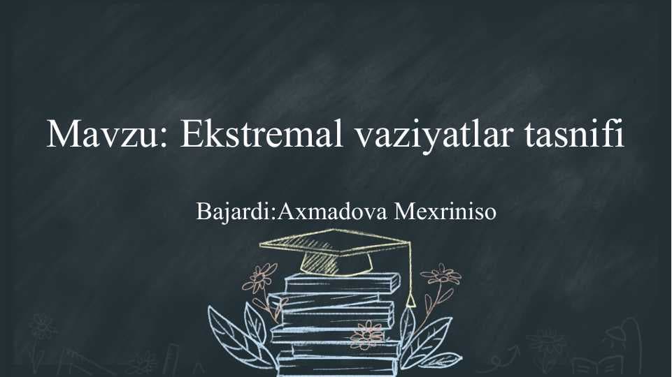 Ekstremal vaziyatlar tasnifi slayd