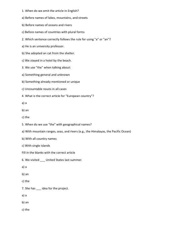 grammar test ingliz tili