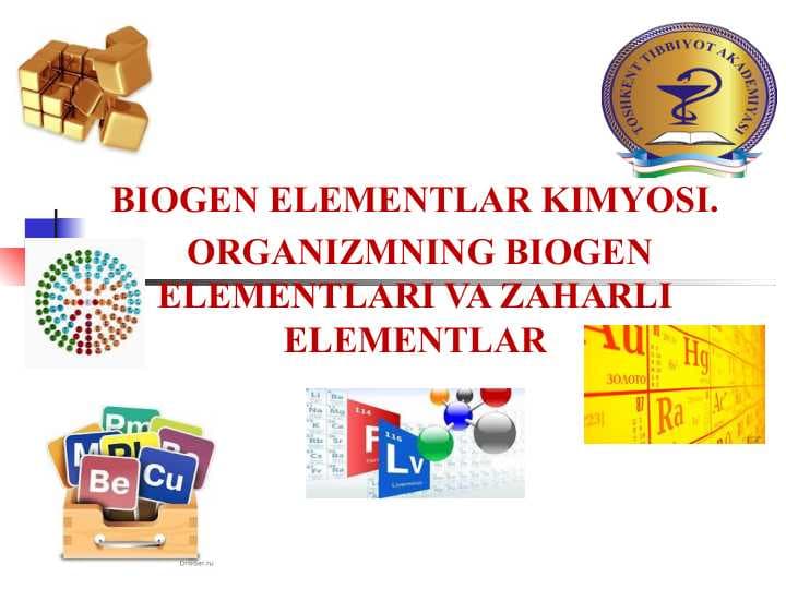 BIOGEN ELEMENTLAR KIMYOSI.