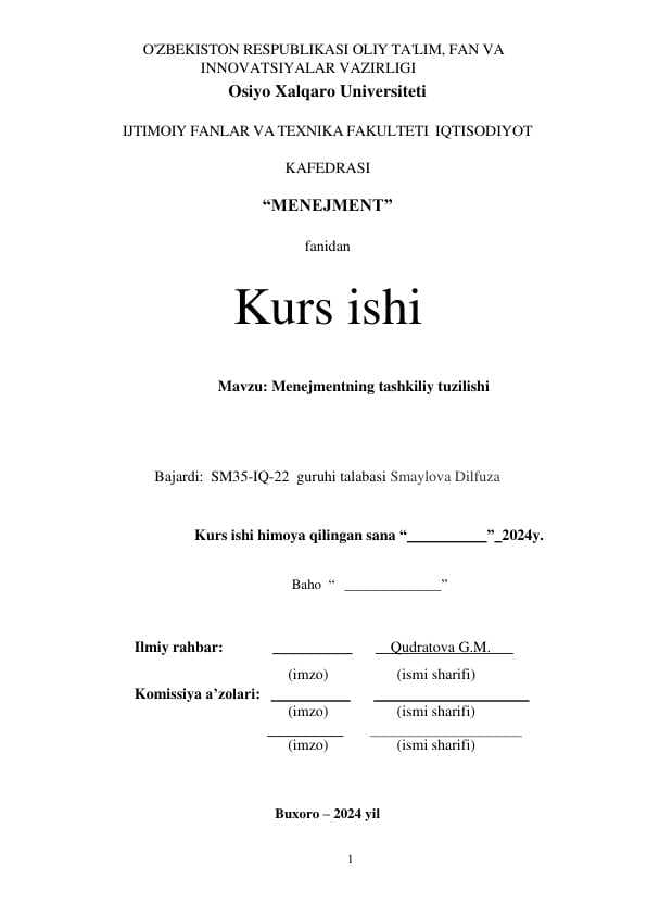 Menejmentning tashkiliy tuzilishi2.pdf kurs ishi