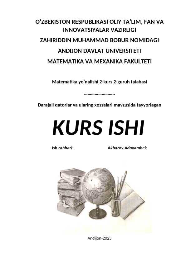 Darajali qatorlar va ularing xossalari