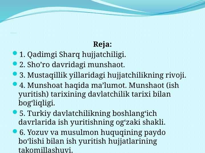 Hujjatchilik tarixi Sharq hujjatchiligi pptx