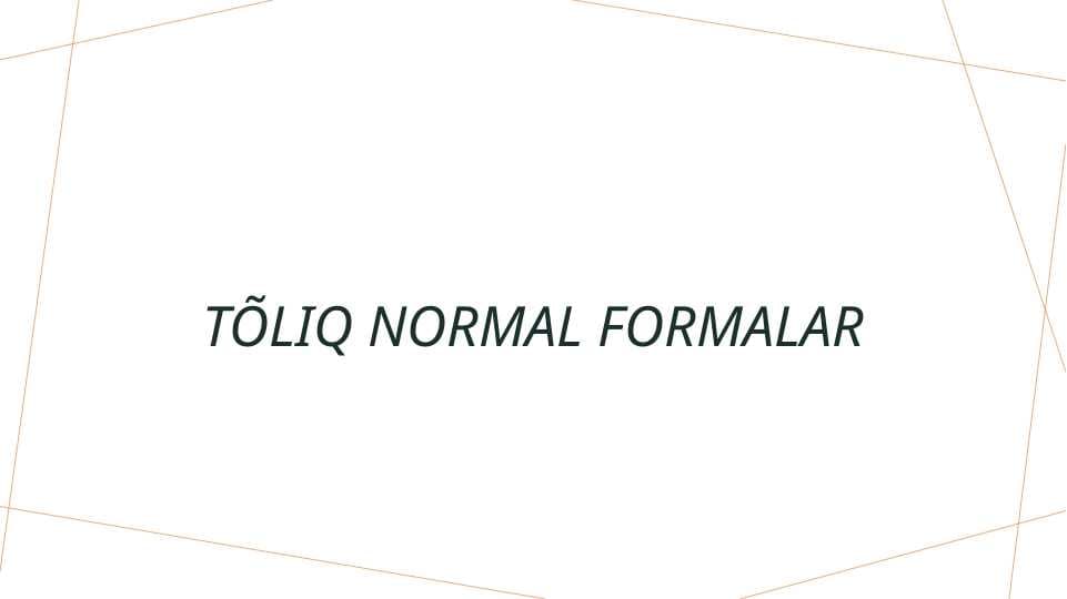 Tõliq normal formalar