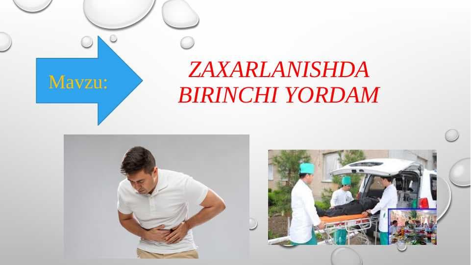 Zaxarlanishda birinchi yordam
