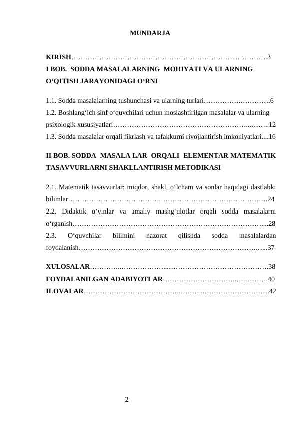SODDA MASALALARNING  MOHIYATI VA ULARNING O‘QITISH JARAYONIDAGI O‘RNI