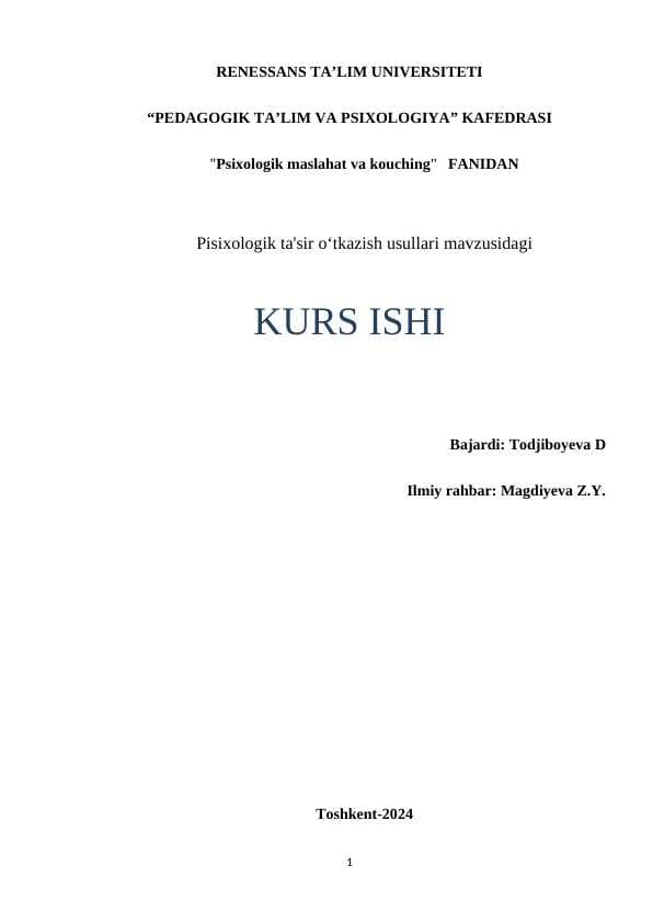 Pisixologik ta'sir oʻtkazish usullari kurs ishi.docx
