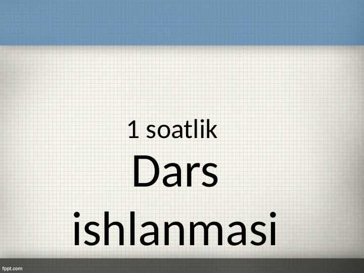 dars ishlanma milliy g'oya