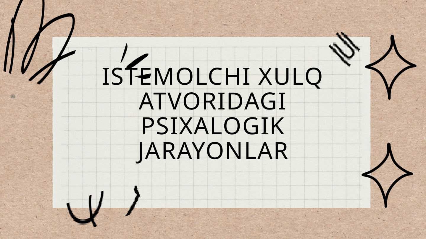 Iste'molchi xulq atvoridagi psixalogik jarayonlar