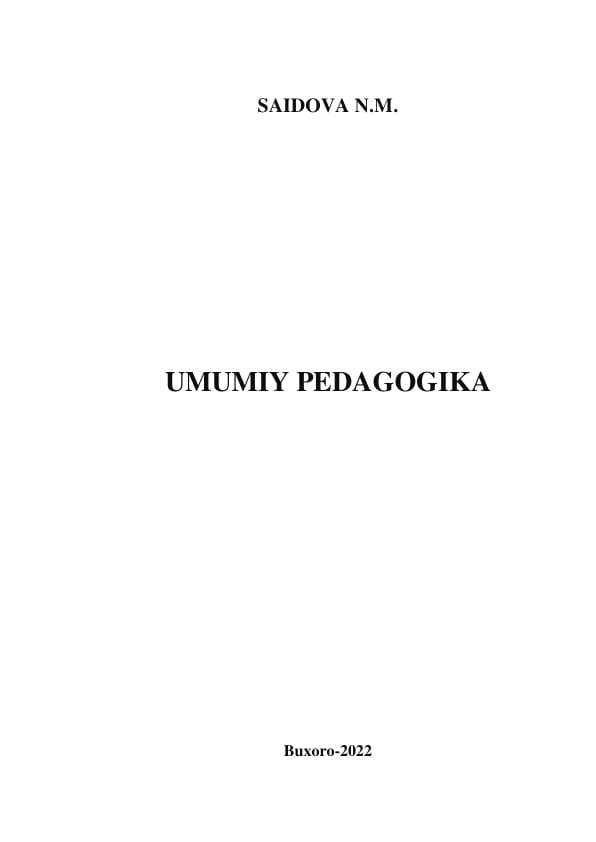 UMUMIY PEDAGOGIKA