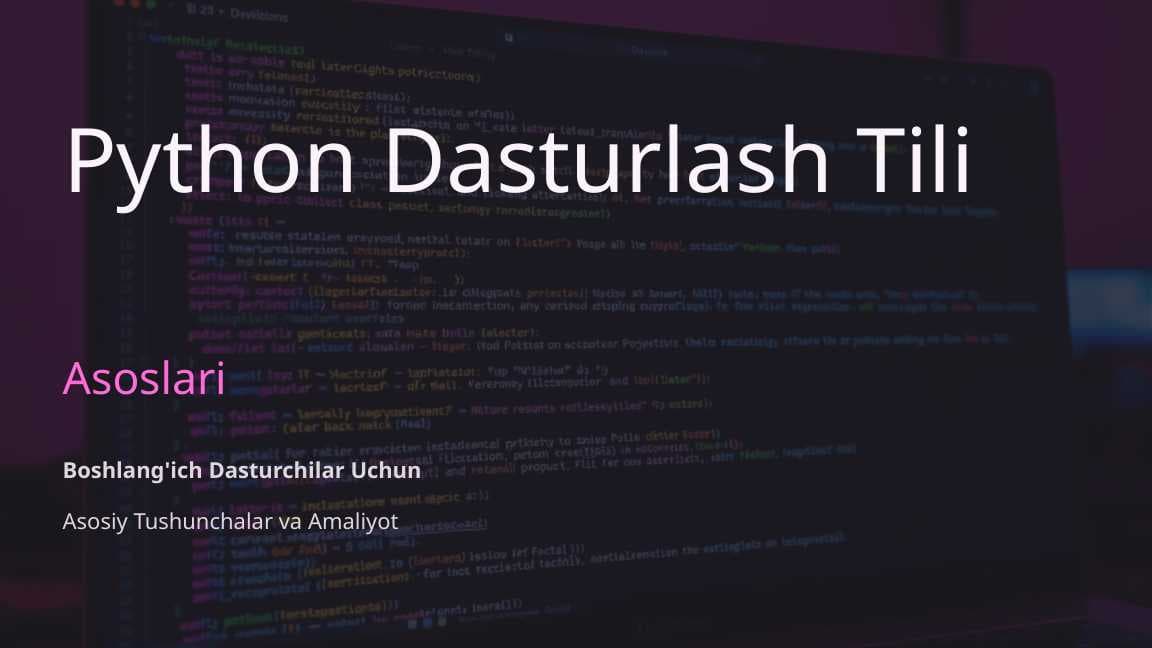 Phyton dasturlash tili asosalri