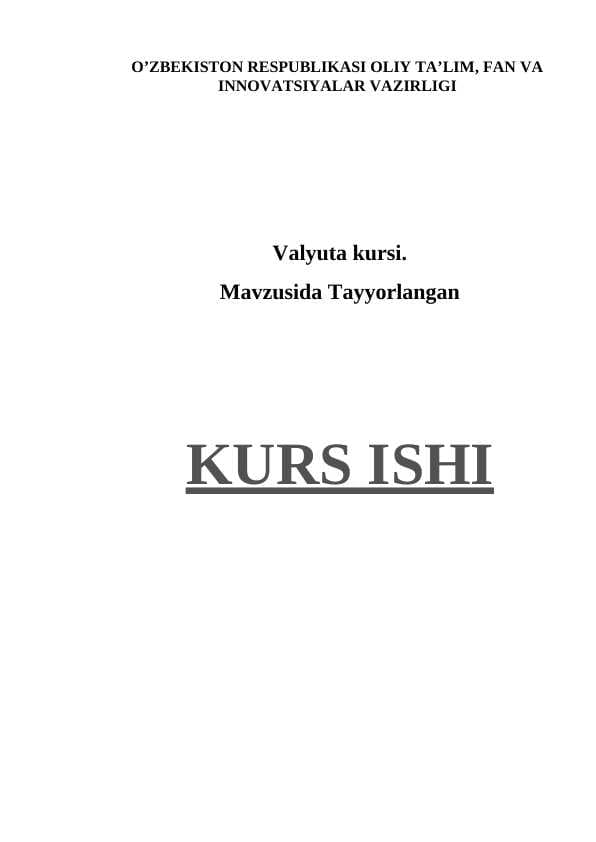 Valyuta kursi.