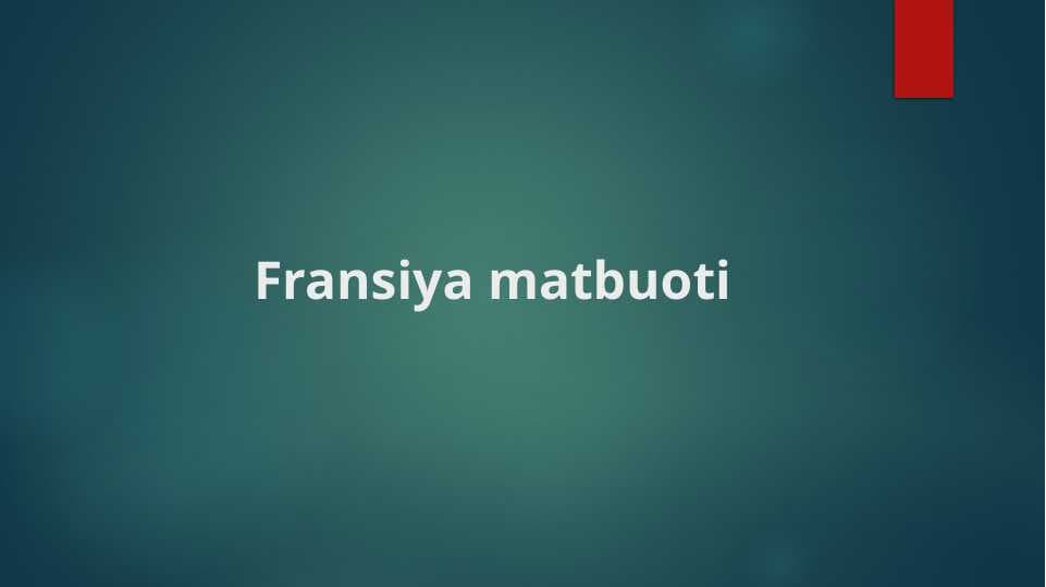Fransiya matbuoti