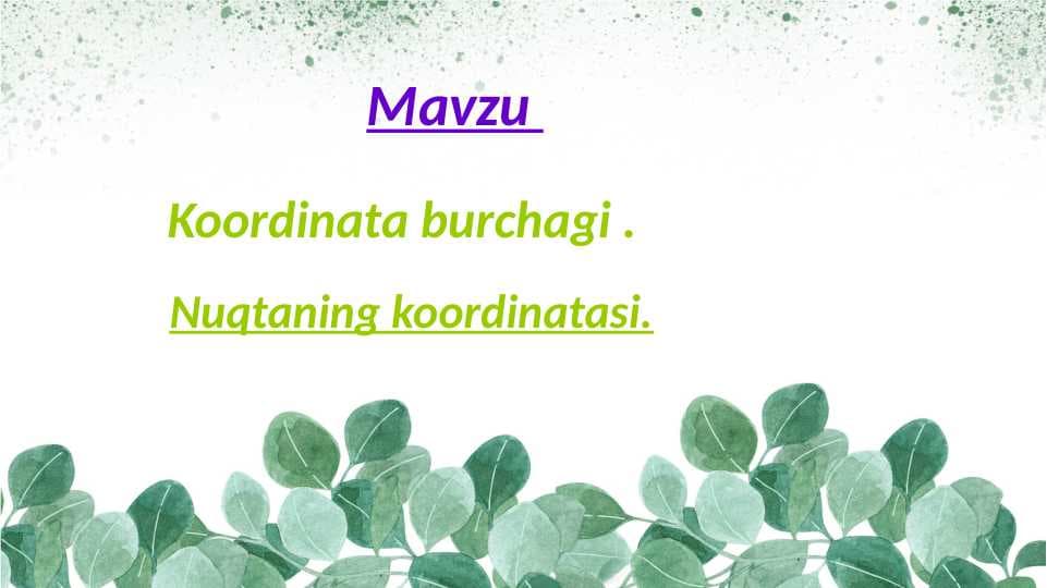 Koordinata burchagi