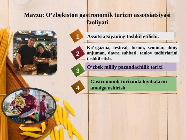 O‘zbekiston gastronomik turizm assotsiatsiyasi faoliyati