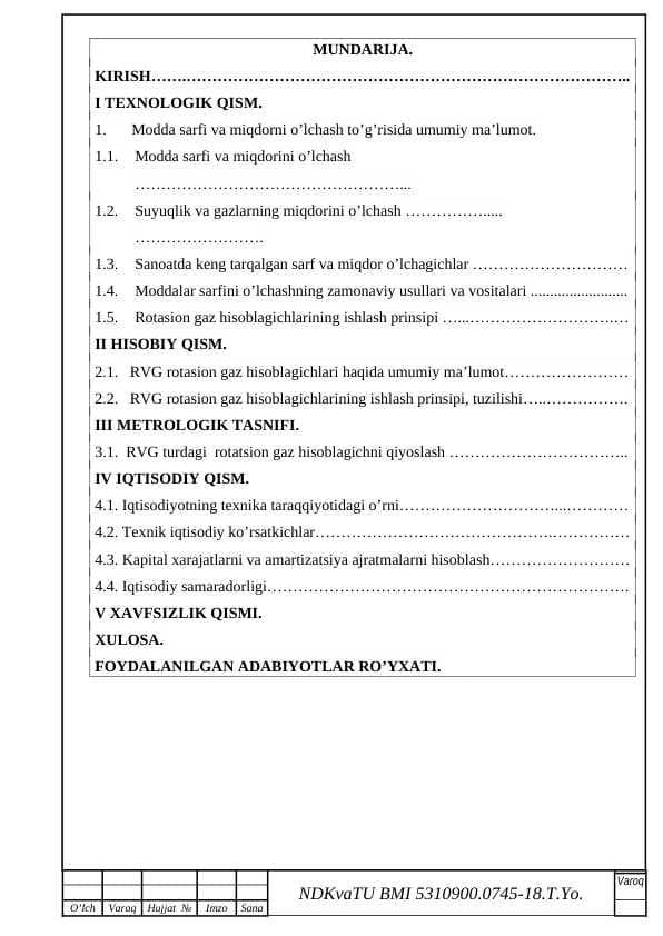 Rotasion gaz hisoblagichlari, ularni o‘lchash va qiyoslash usullari.