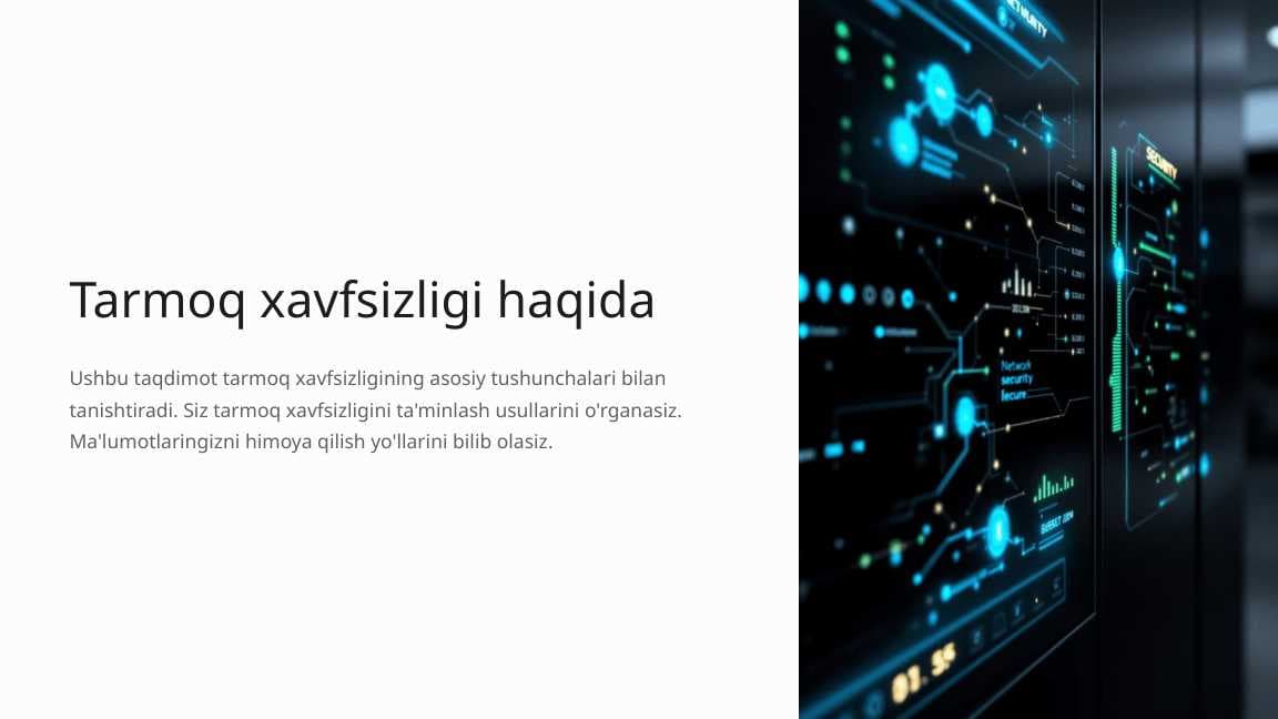 Tarmoq xavfsizligi haqida