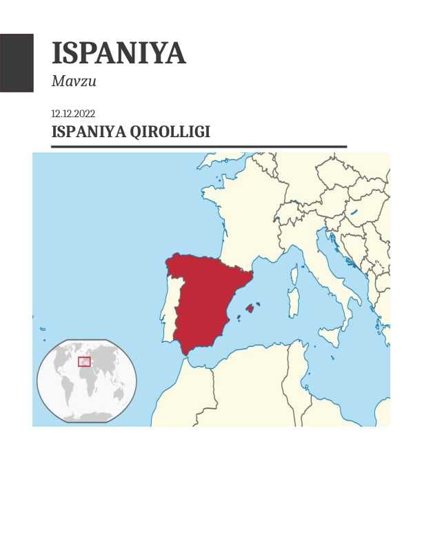Ispaniya Qirolligi taqdimoti