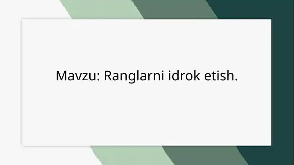 Ranglarni idrok etish