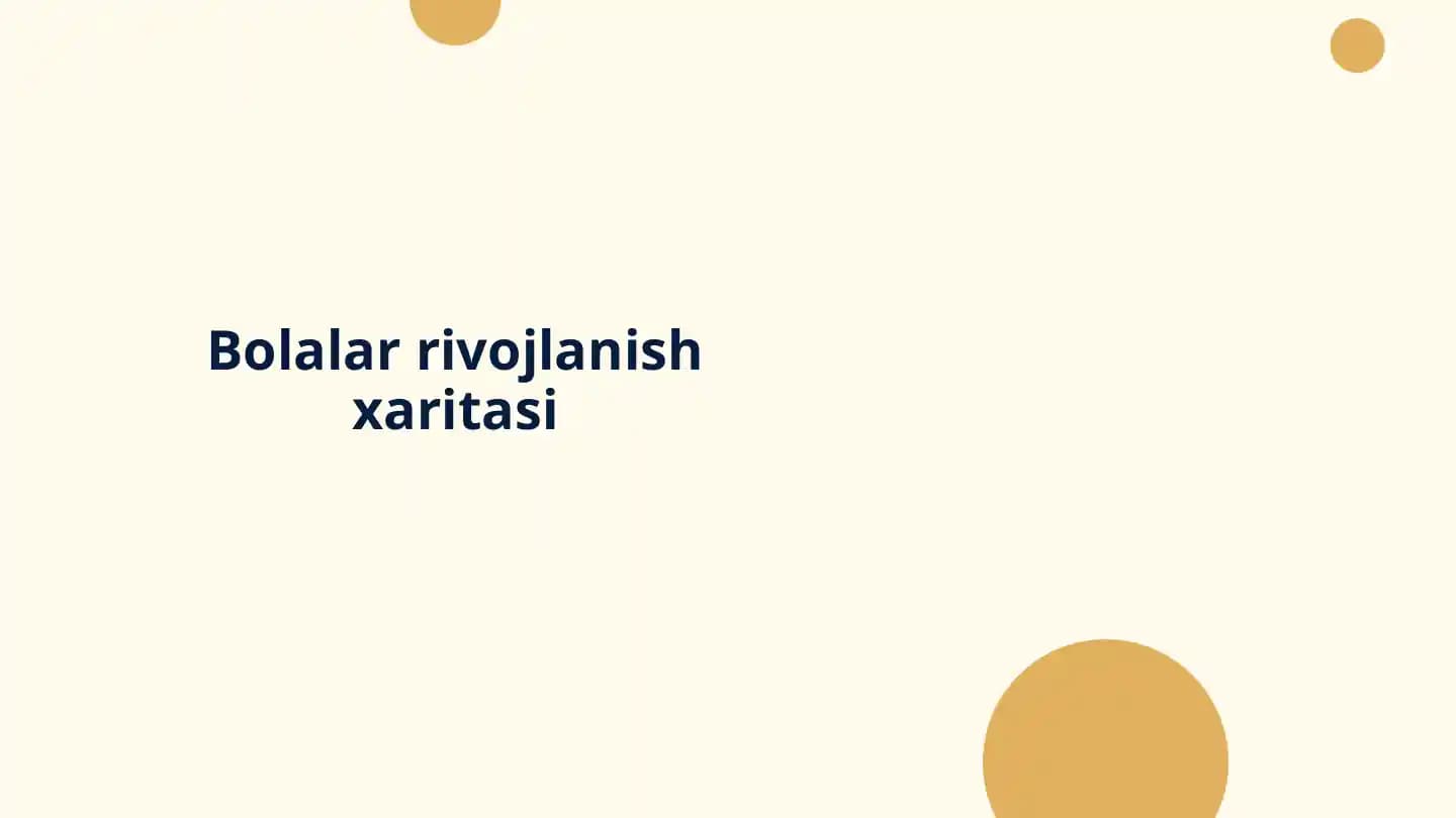 Bolalar rivojlanish xaritasi