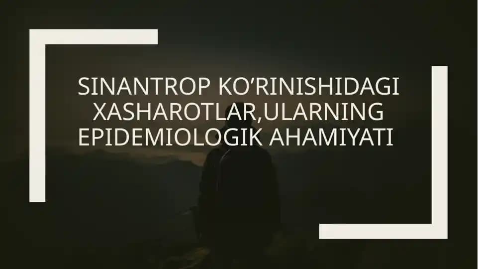 Sinantrop ko'rinishidagi xasharotlar, ularning epidemiologik ahamiyati