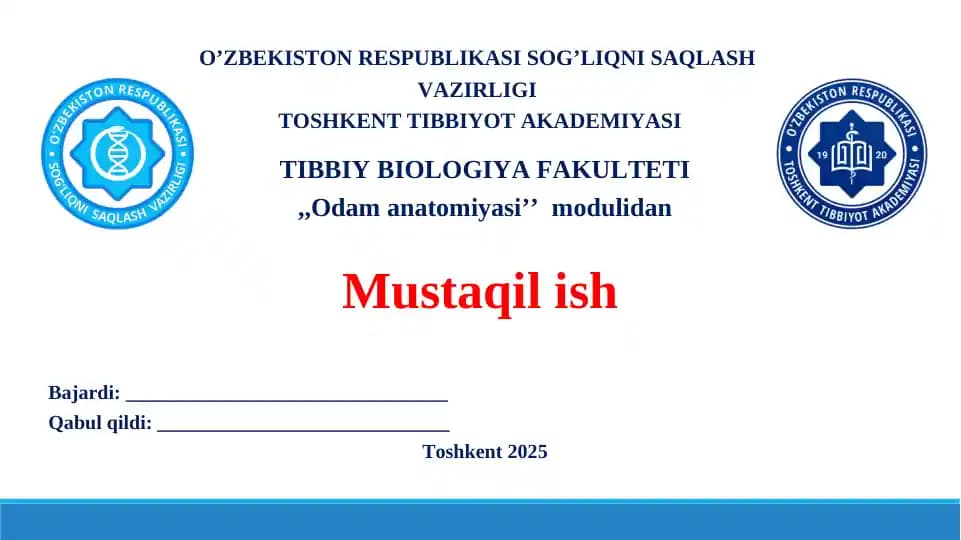 Orqa miya o’tkazuv yo’llari. Taqdimot 19 bet.